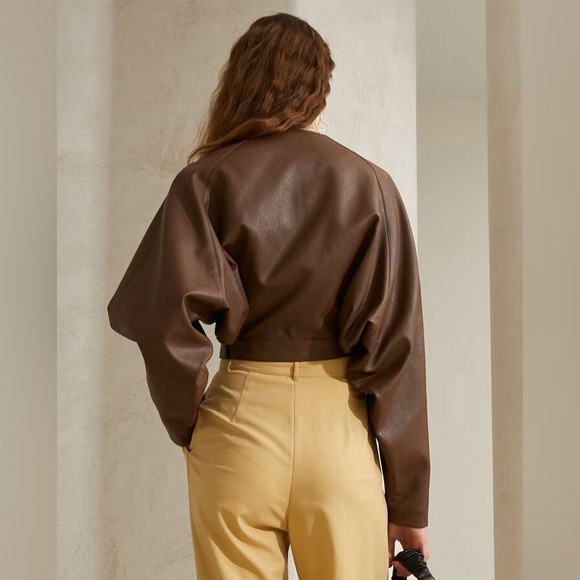 3 for $15 ⭐️ Deep Brown Pleather Jacket - Picture 2 of 9